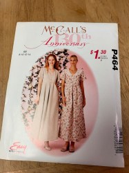 464P MCCALLS EASY FIT SHORT SLEEVE TIED PLEATED DRESS PATTERN 8-14 UNCUT